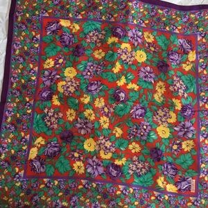 100% Silk Talbots Floral Scarf - Packaged in Burberry Box